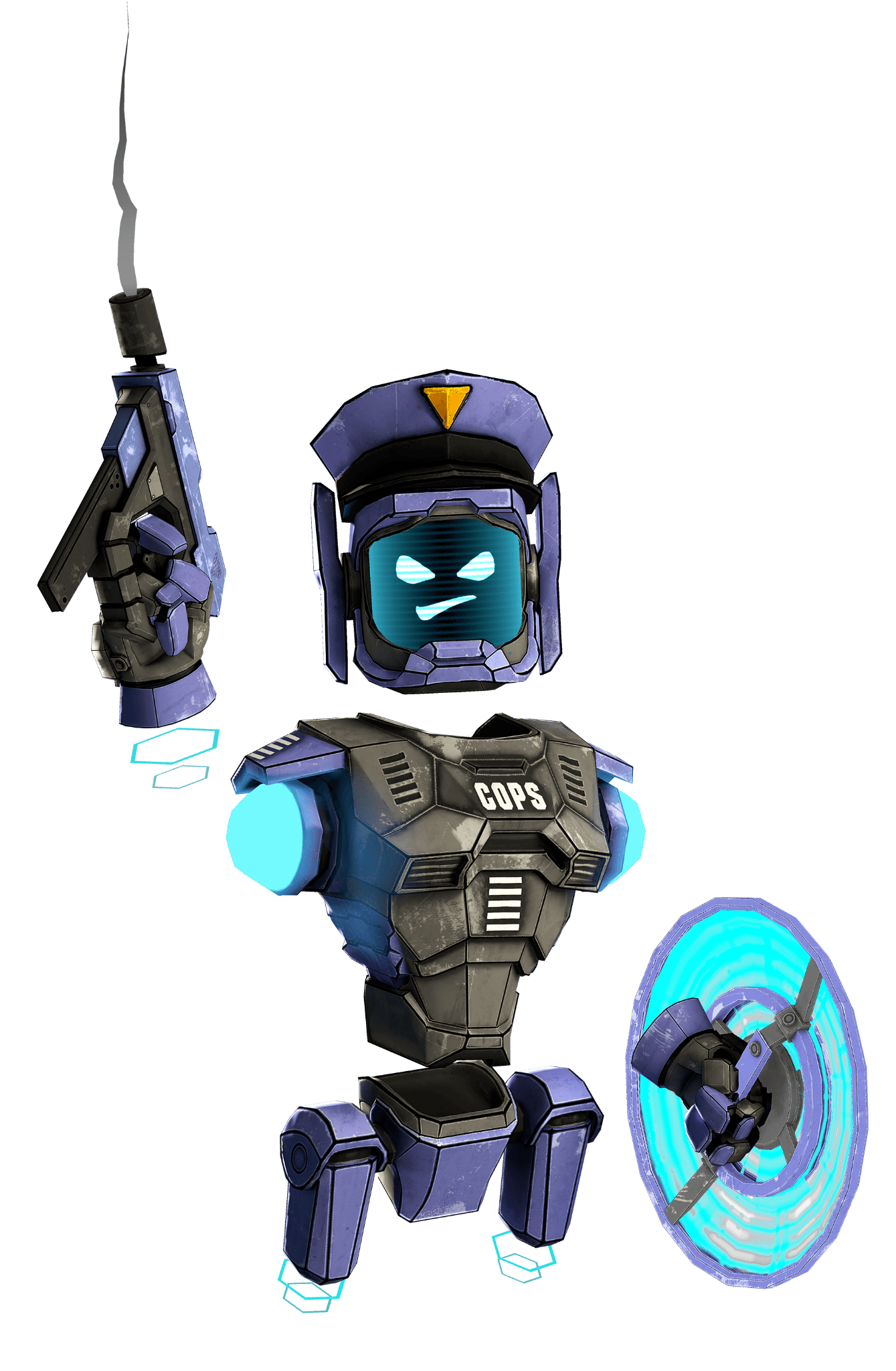 cops vs robbers poliziotto robot blu